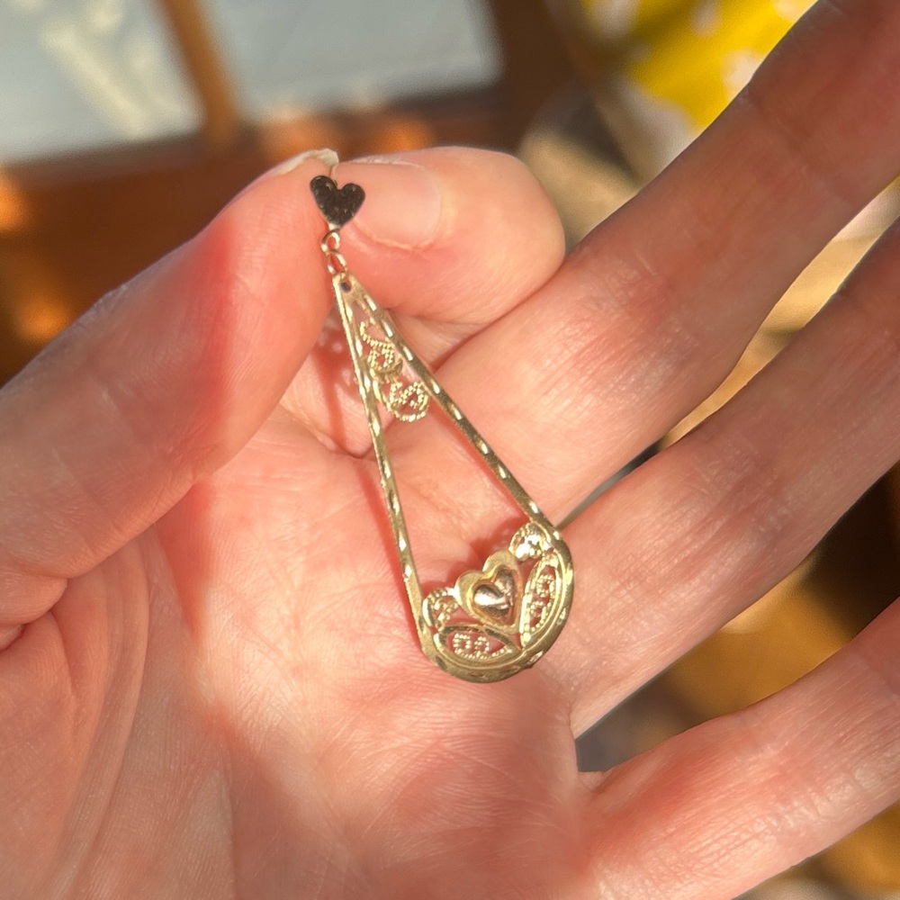 Vintage 14k SOLID GOLD Lavaliere Pendant - Picture 2 of 5